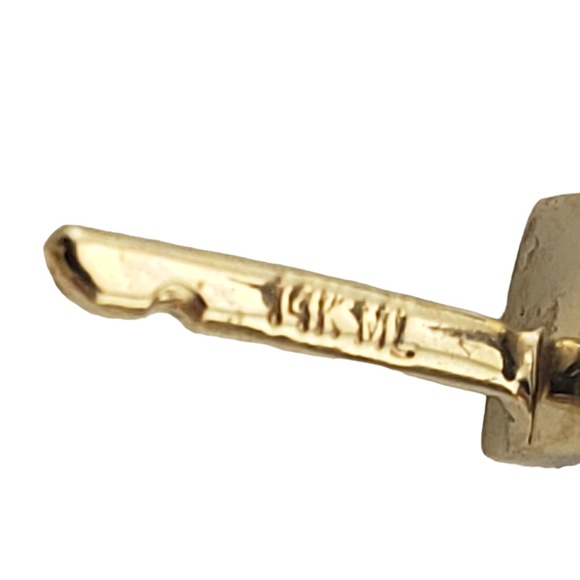 Vintage 14 Karat Yellow Gold and Diamond Hoop Earrings #12965 - Picture 10 of 13